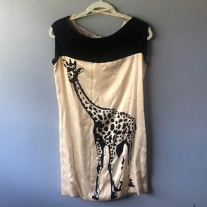 Anthropology silk giraffe dress